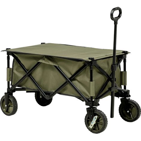 Carro de transporte, estructura de acero, 108 cm de largo x 55 cm de ancho x 93 cm de alto, dimensiones plegado: 74 cm de largo x 32 cm de ancho x 20 cm de alto, carga máxima: 120 kg, 4 ruedas de roda (1/5)