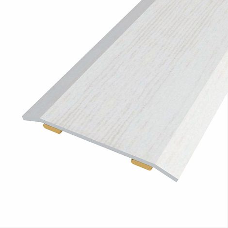 Junta de acero para mismo nivel, 40 x 3,5 mm, adhesiva, flooring, roble gris claro, 83 cm.