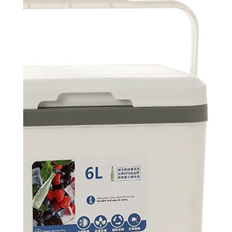 Boîte isotherme de 6 L pour la livraison de produits alimentaires, doublure épaisse en polypropylène de qualité alimentaire, contenant blanc à isolation thermique et réfrigérante. (1/5)