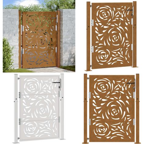 vidaXL Gartentor 105x130 cm Wetterfester Stahl Flammen-Design (1/5)
