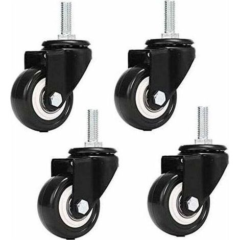 pair Roulette de chariot roue universelle vis muette 1.5 pouces or perceuse vis M8 25 universel 4 (1/4)