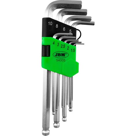 Chiavi brugola JBM allen key set punta sferica angolo 25 gradi