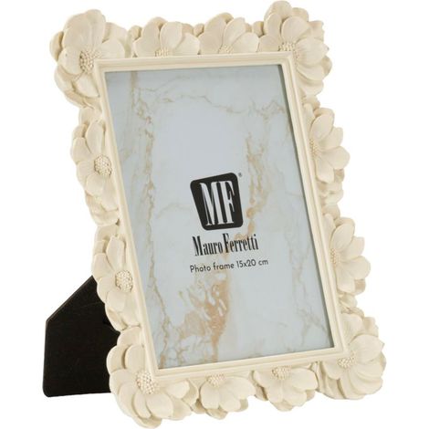 Cornice portafoto in resina crema, 21,5x2,2x27,2 cm – Floreale Shabby Chic