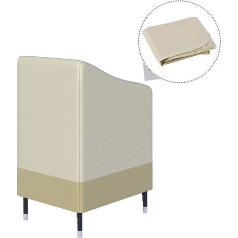 Housse de coussin Outsunny Housse de Protection chaises de Jardin empilables bâche étanche 90L x 70l x 115H cm Oxford Haute densité 600D Beige café (1/5)