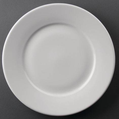 Assiettes blanches à bord large Athena 254mm (lot de 12) - Ref CC209 - Olympia (1/5)