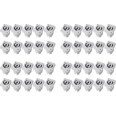 40 connecteurs Powercon, prises de panneau de haut-parleur d'alimentation 3 broches 20A 250V (femelle), compatibles avec les écrans LED et l'éclairage de scène, gris. (1/5)
