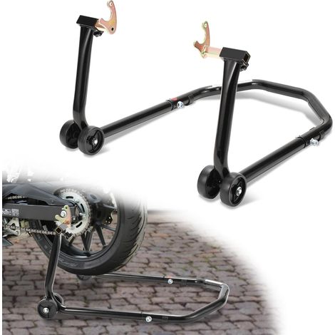 Randaco Motorradständer Heckheber in U-Form, Stahl, einstellbar 30–40 cm, für Wartung, Schwarz (1/4)