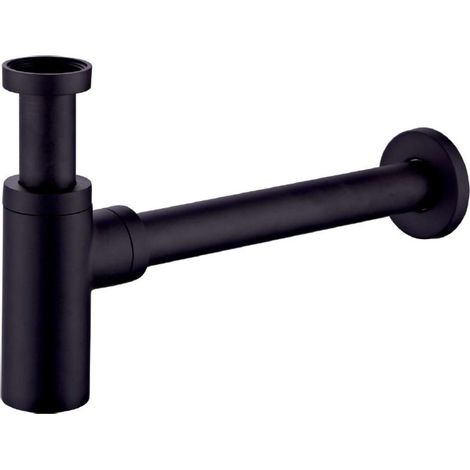 kielle Siphons - Waschtischsifon, Durchmesser 32 mm, rund, Metall, schwarz matt 30901044 (1/2)