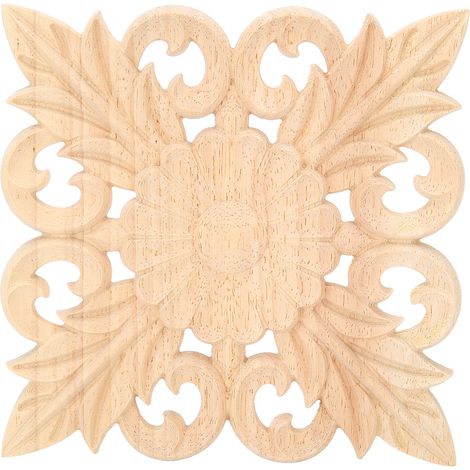 Plaque décorative sculptée en bois non peinte pour meubles, armoires et décoration intérieure (1/5)