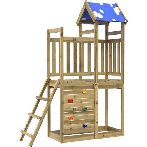 Spielturm Braun Massives imprägniertes Holz vidaXL