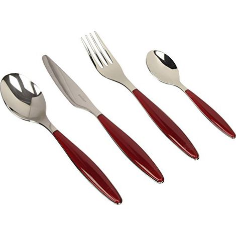 Guzzini - Feeling, Set 24 Posate Colorate - Rosso, 15.8 x 7.5 x h25.5 cm - 23000065 (1/4)