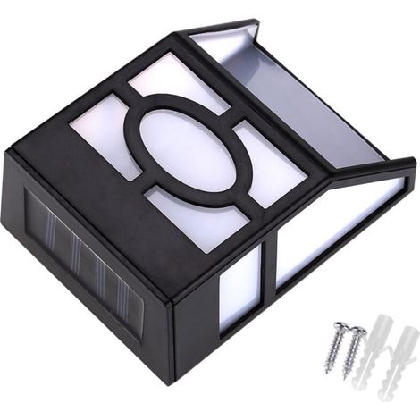 Lámpara de pared solar Rosvola con 2 luces LED para exteriores, jardín, camino, paisaje, valla, patio, luz blanca cálida. (1/5)