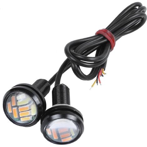 Lot de 2 ampoules LED 12 V 23 mm bicolores à double LED (type œil d'aigle) 4014. (1/5)