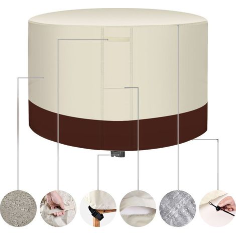 Protective Garden Table Cover - Beige - 14268cm, Outdoor Garden Furniture Covers Waterproof Garden Table Cover Outdoor Table and Chair Covers Protective Covers (1/5)