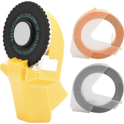 Mini Rouleau Adhésif Manuel Décoratif Couleur ABS 3D Gaufrage 9mm pour Carnet Jaune (1/5)