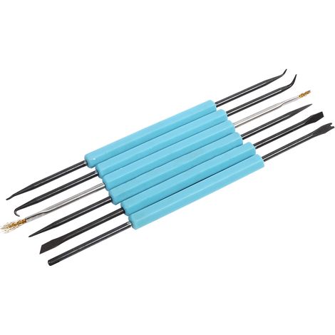 jeu de 6 outils professionnels d'assistance au soudage et au démontage, pour réparation et soudure, double face bleue.