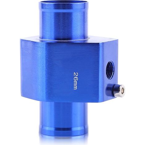Adaptateur Sonde Température Eau, Universel Alliage Aluminium Bleu, T-Connecteur Radiateur, 26-40mm, pour Voitures, Courses et Réparations (1/5)
