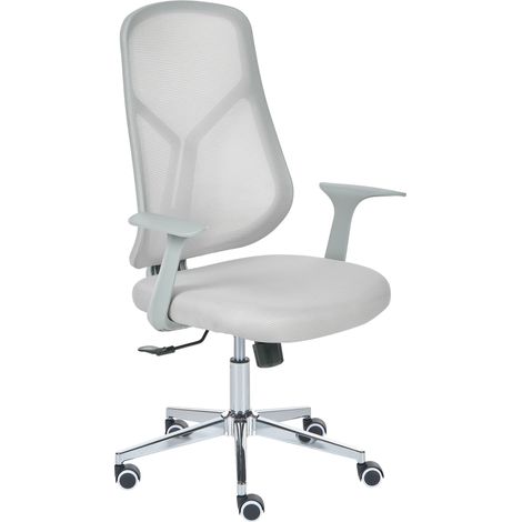 Sedia da ufficio con base girevole rivestimento in rete, per ufficio domestico grigio chiaro, Nuviner (1/5)