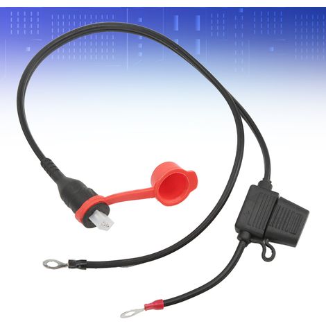 Connecteur de Batterie Imperméable avec Fusible, Fils à Œillets 1/4in / M6 pour Optimate 2 3, Compatible Style TM