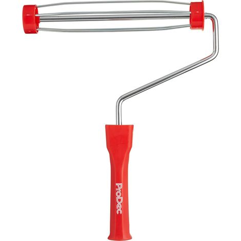 ProDec 9 pollici x 1,5" Manico in plastica Telaio per rullo compressore professionale con gabbia a 5 fili antiscivolo e impugnatura a vite per asta di prolunga, gabbia 9" x 1,5 (1/4)