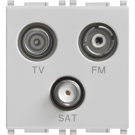 VIMAR - 14303.SL Presa TV-FM-SAT diretta 3 uscite Silver