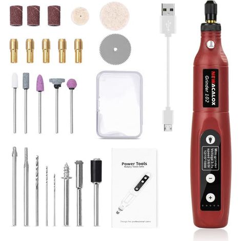 Ecleanfy - Mini perceuse multifonctionnelle, outil rotatif 5 vitesses, 3000-15000 tr/min, LED (1/5)