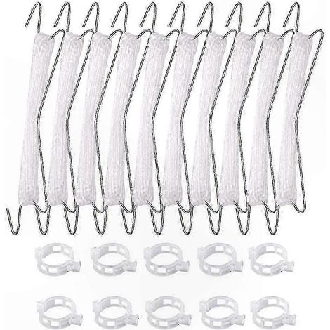Lot de 10 Crochets et Pinces de Jardin avec Ficelle pour Tuteurage de Tomates, Support de Plantes Grimpeuses, 33ft de Lien Inclus (1/5)