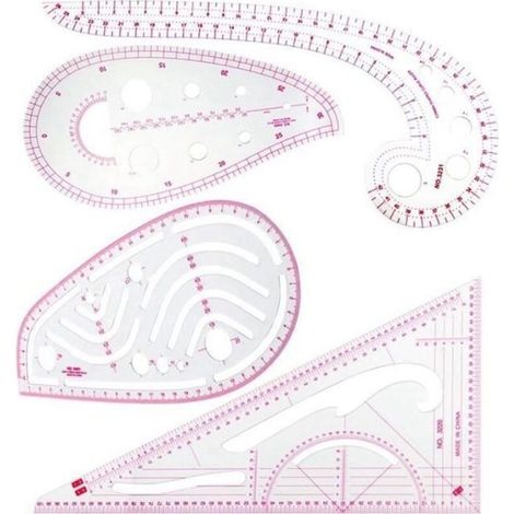 Outils de Couture 4 Pcs Coudre FrançAis Courbe MéTrique en Forme de RèGle Mesure pour Couture Couture Motif Conception DIY (1/3)