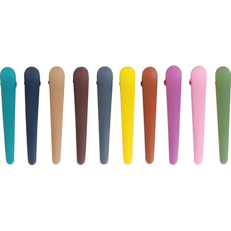 Juego de 10 pinzas de plástico de colores, estilo pico de pato, para peinar el cabello de mujeres y niñas. Kit de herramientas para peinar. (1/5)