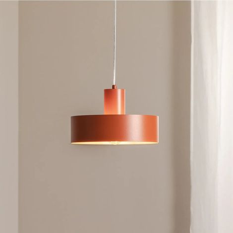 [NEUWERTIG] B-Ware Hängeleuchte Rif M Pendelleuchte Lampe Ziegelrot 1 Flammig ø 25 Cm Stahl104