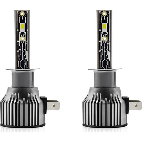 Phares de voiture à LED étanches IP68, 120 W, 6500 K, 12000 lm, compatibles avec les culots LED 10-32 V (lot de 2). (1/5)