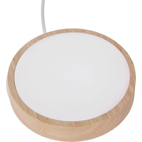 Socle lumineux LED RGB rond en bois, support d'exposition pour objets d'art en acrylique, verre et résine. (1/5)