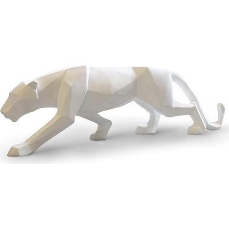 Scultura di pantera, moderna statua geometrica di leopardo, ornamenti in resina per animali, decorazione per soggiorno, camera da letto, biblioteca (1/4)