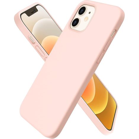 Coque fine en silicone liquide pour iPhone 12/12 Pro (6,1 pouces) - Rose, protection antichoc (1/5)