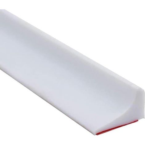 Seuil de douche, 3 mètres, joint d'étanchéité, séparateur de douche pliable, séparation zone humide/zone sèche, seuil de douche avec arrêt d'eau, blanc (1/5)