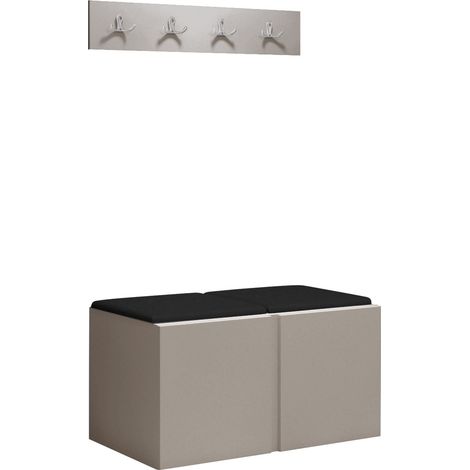 Conjunto para recibidor Pinis VI, Cachemira, 0x0x0cm, Cuero ecológico, Aglomerado laminado, Montada en la pared, Colocada