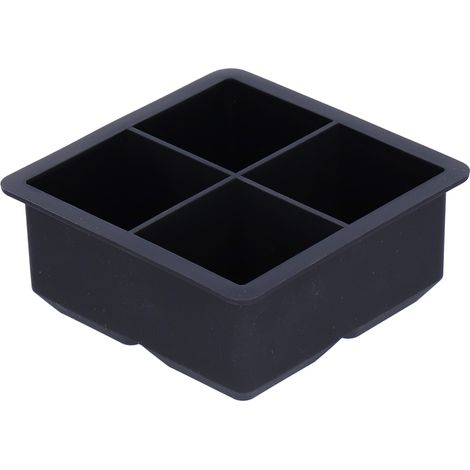 Bac À Glaçons En Silicone 4 Cases Avec Couvercle Pour Whisky Cocktail Vin Boissons Fraîches Lot De 1 (1/5)