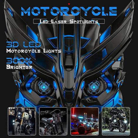 Stück Motorrad-LED-Scheinwerfer, zweifarbig, Fern-/Abblendlicht, Offroad-Fahrscheinwerfer, Nebelscheinwerfer I