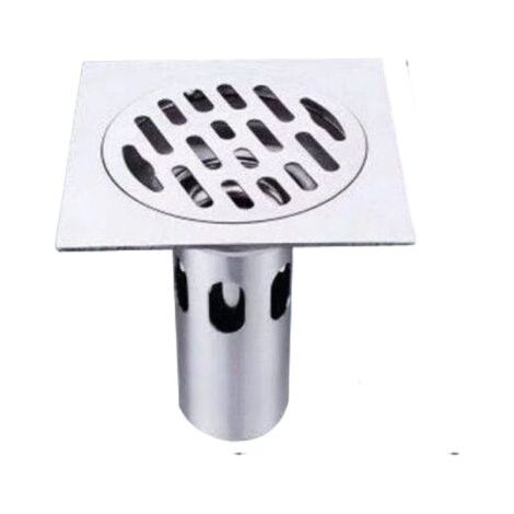 QORVA-Siphon de sol carré en acier inoxydable pour baignoire et cuisine (1/5)
