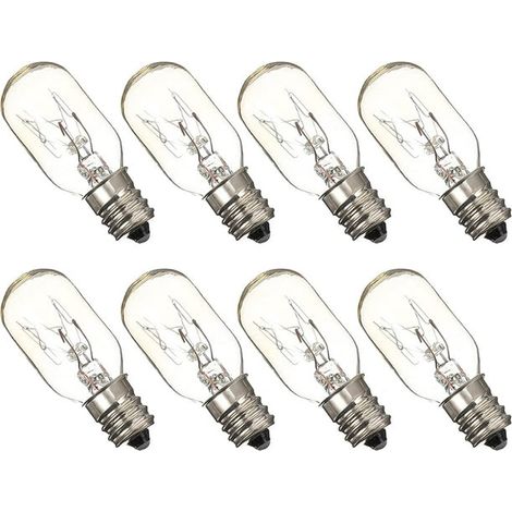 8 Ampoules E12 120V pour Réfrigérateur et Four Micro-Ondes, Lampe Tubulaire Incandescente de Remplacement, 120V, Lot de 8 Pièces (1/3)