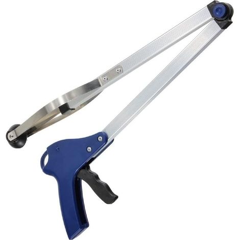 Bleu Pince de ramassage/Pince de préhension/déchets pliante à long bras (1/3)