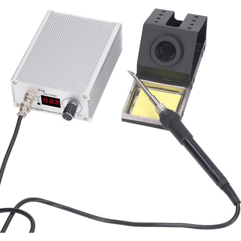 Station de soudage numérique avec mise en veille automatique, fer à souder 75 W, affichage numérique, 150-480 °C, prise UE 100-230 V (1/5)