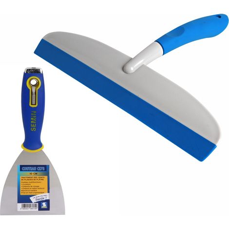 Couteau à enduire multifonctions CE 78 Semin - 10 cm et une raclette à lisser Semin - 30 cm (1/5)