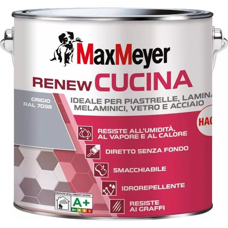 smalto all'acqua cucina max meyer "renew" grigio 2 lt