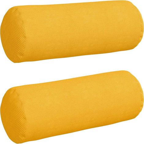 Maison Exclusive - Cojines Bolster 2 pcs Amarillo Claro Ø 25 x 70
