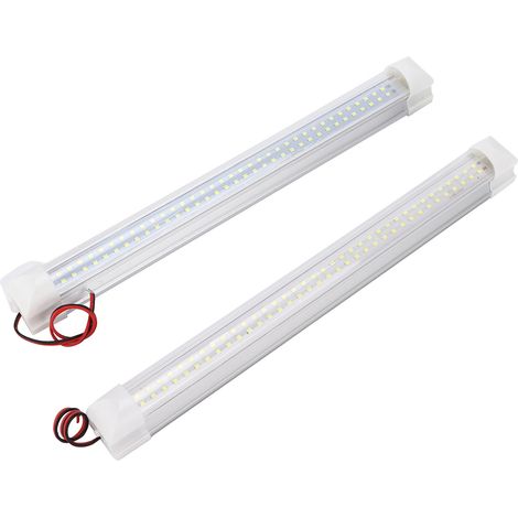 Barre lumineuse LED 12V 72 diodes intérieur blanc avec interrupteur ON/OFF pour auto camionnette poids lourd bateau camping-car (1/5)