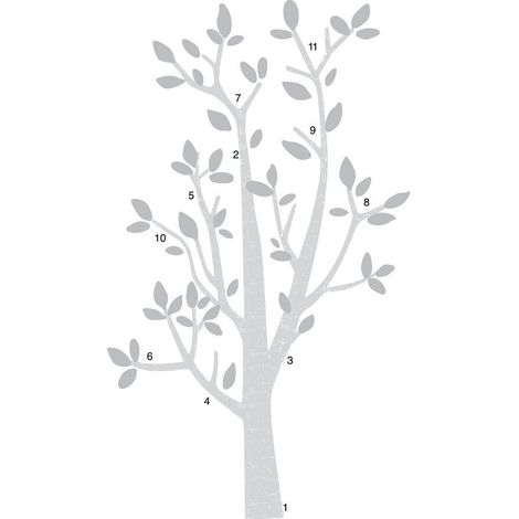 Stickers - Arbre Gris - Hauteur 92.71 cm (1/3)