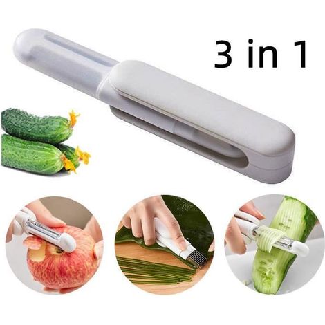Éplucheur de légumes - Multifonctionnel - Acier inoxydable - Design ergonomique - Couleurs variées (1/4)