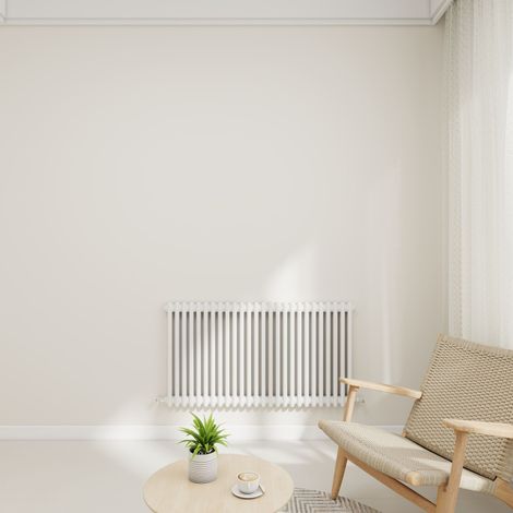 Stech Homes 600x1190mm White Traditional 2 Column Horizontal Cast Iron Style Central Heating Radiator
