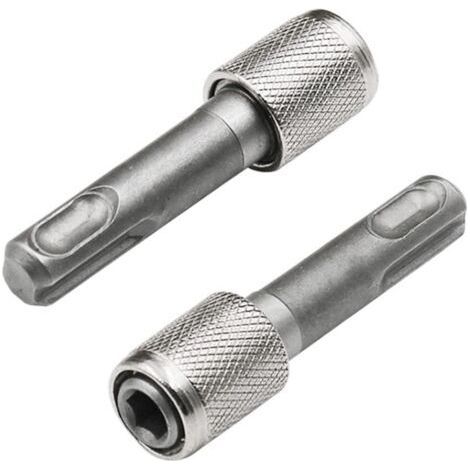 6,35 mm (1/4") SDS-Plus Bithalteradapter, 2 Stück, Sechskantschaft-Bohrerhalterkonverter, Rundschaft-auf-Sechskantschaft-Adapter für Schlagbohrmaschinen und -hämmer (1/5)